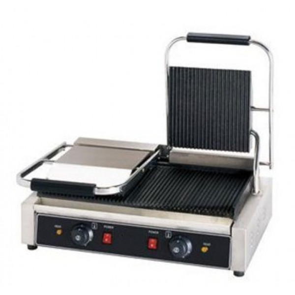Double electric cast iron panini grill CEM Model GRL44R