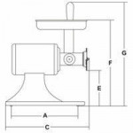 Meat grinder Model TC12 E Hourly production Kg/10 min. 25