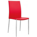 Stackable indoor chair TESR Powder coated metal frame Synthetic leather covering Model 825-RF49P