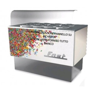 Ice cream counter with reserve ETM Model POZFAST Ventilated Available in 4, 6, 8, 10 wells