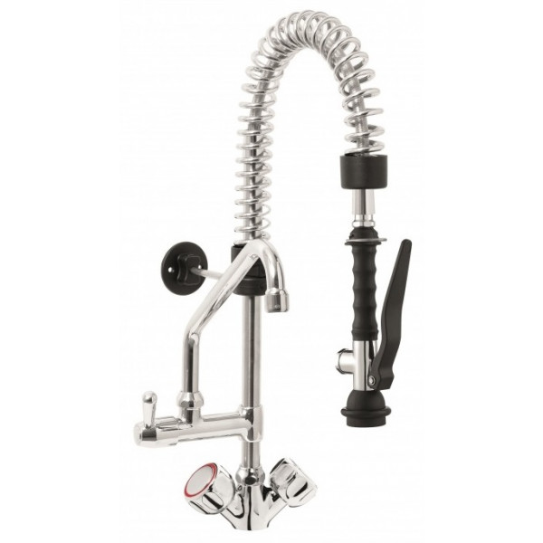 ONE HOLE PRE-RINSE UNIT WITH SWINGING “C” SPOUT, ROUND HANDLES, MINI VERSION MNL Model ERAMINI222