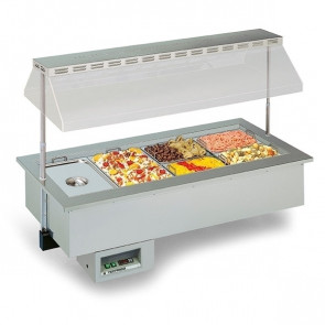 Drop in and built-in furniture with plexiglass cover Dry heat Model SINFONIA 4 GN DRY Capacity 6 gastronorm containers Gn1/1