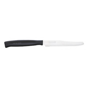 Table knife Tempered AISI 420 stainless steel blade with conical sharpening, satin finish.  Handle : in rubberized non-toxic material, anti-slip and dishwasher safe. Blade Cm 11 Model CL80006N