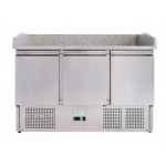 Stainless steel 210 Static Refrigerated Pizza Counter ForCold Model G-S903PZ-FC 3 refrigerated doorse