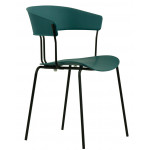 Stackable indoor chair TESR Powder coated metal frame, seat and backrest in polypropylene Model 1902-RD01