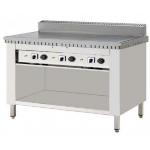 Electric piadina cooker PL Model CPE8 on open compartment, Stainless steel flat on open stainless steel compartment, Capacity 8 piadina , Stainless steel flat