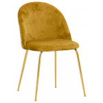Stackable indoor chair TESR Metal frame gold effect Velvet covering Model 1652-J02