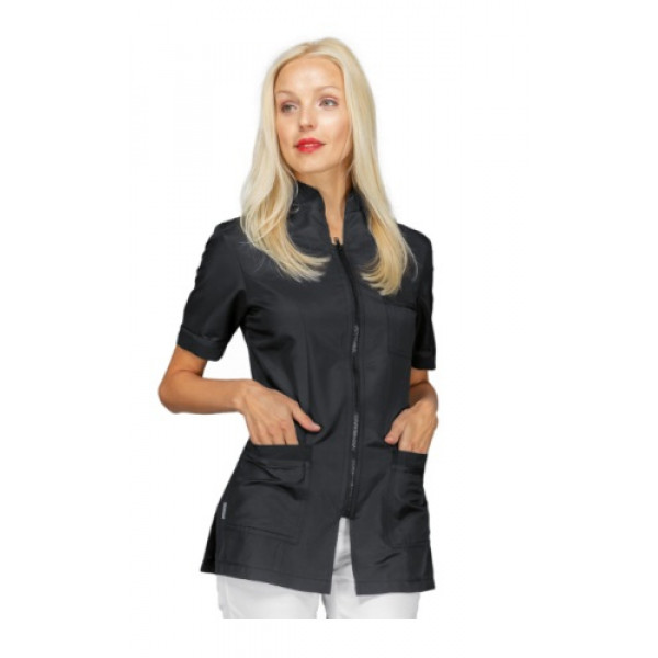 Woman Florida blouse SHORT SLEEVE 100% Polyester BLACK available in different sizes Model 002511