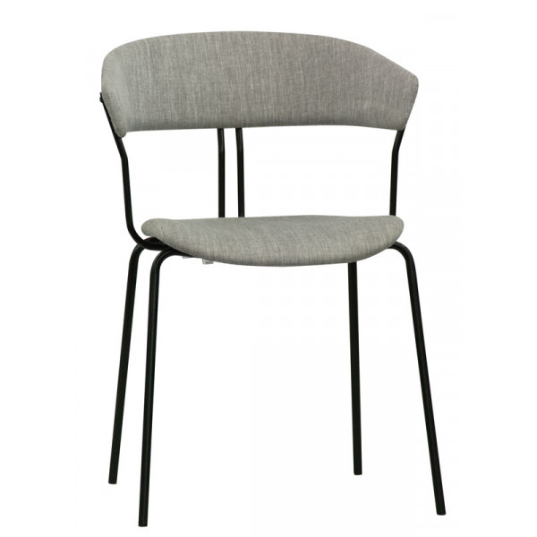 Stackable indoor chair TESR Powder coated metal frame, seat and backrest in fabric. Model 1904-RD03