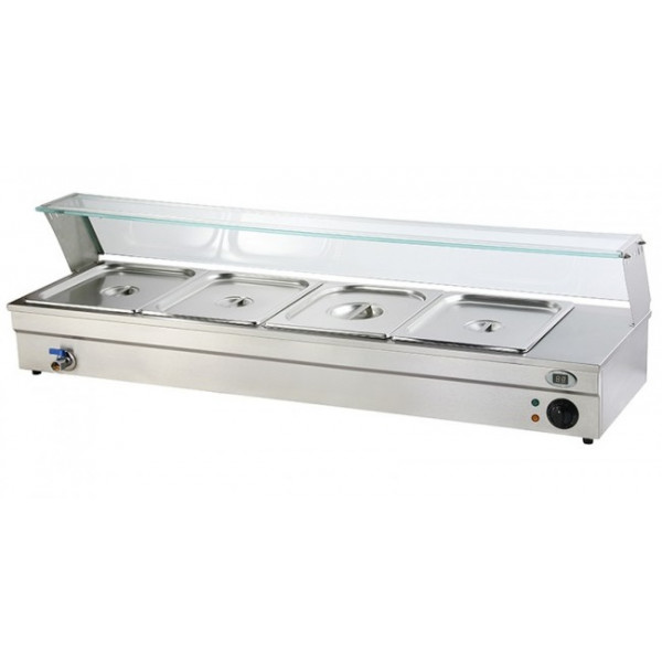 Counter display Bain-marie  Model BM143 with tap tank capacity n. 4 GN 1/3