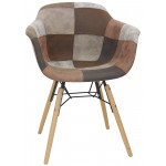 Indoor armchair TESR Powder coated metal and wood frame, shell with fabric covering Model 1523-D23