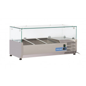 Refrigerated ingredients display case Model VRX10/38 - 2 x GN1/3 +1 x GN1/2 stainless steel