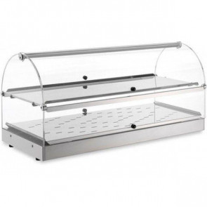Heated countertop display TP Model VB82R 2 shelves Sides and doors in plexiglass Power 1000 W