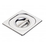 Stainless steel lid with ladle lot and hanldes slits for gastronorm containers 1/6 Model CO16SMM
