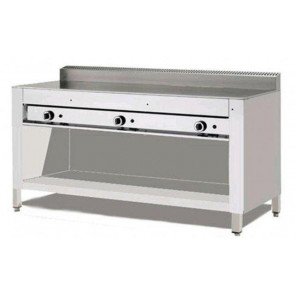 Gas piadina cooker PL Model CP12 Stainless steel flat On open stainless steel compartment Capacity 12 plates