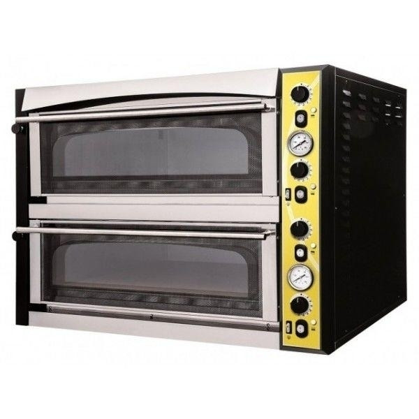 Electric mechanical pizza oven PF 2 cooking chambers Glass doors N. Pizzas 4 +4(Ø cm 35) Model ENDOR 44 GLASS