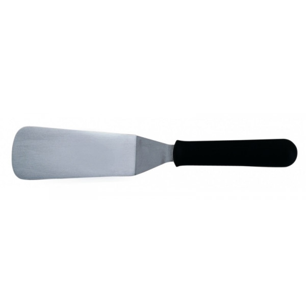 Sweet spatula Tempered AISI 420 stainless steel blade with conical sharpening, satin finish. Handle in rubberized non-toxic material, anti-slip and dishwasher safe. Blade length cm 16 Model CL1246