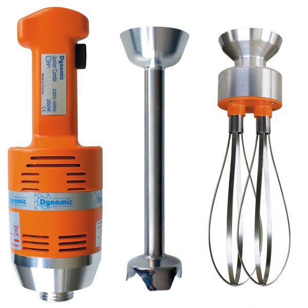 Combined immersion blender Dynamic Removable(motor+mixer+whisk) capacity from 1 to 5 lt with whisk - from 5 to 25 lt with mixer up to 50 seats Model JUNIOR COMBI 225