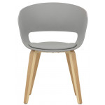 Indoor armchair TESR Beech plywood frame, polypropylene shell, synthetic leather pad Model 1488-YG93