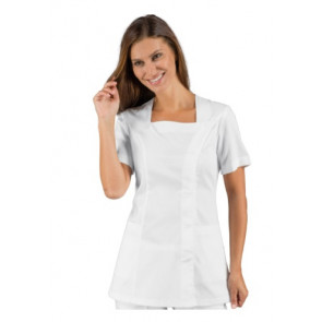 Woman Aberdeen blouse SHORT SLEEVE 100% Polyester WHITE Avaible in different sizes Model 005360