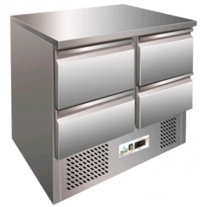Static refrigerated Saladette Model G-S9014D two doors and four drawers