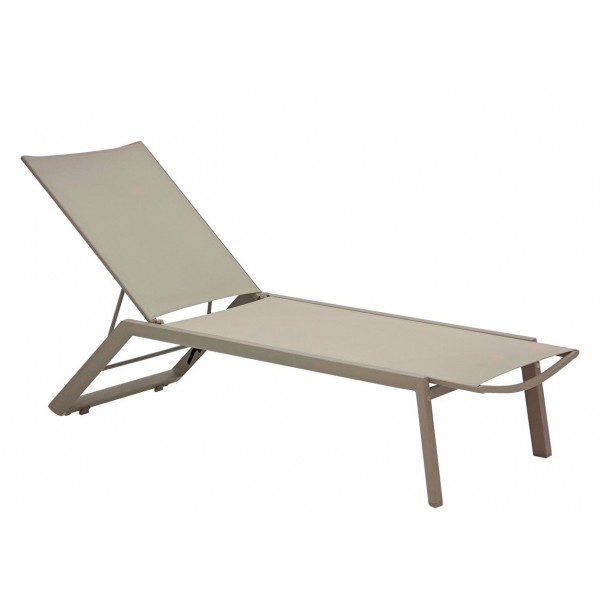 Sunbed TESR ​Powder coated aluminum frame with rear wheels, textilene covering Model 1554-A12