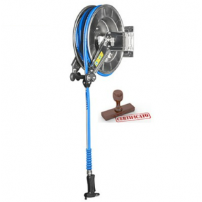 Stainless steel wall mounted hose reel (20m), nito gun for food sector MNL Model SR000000033A