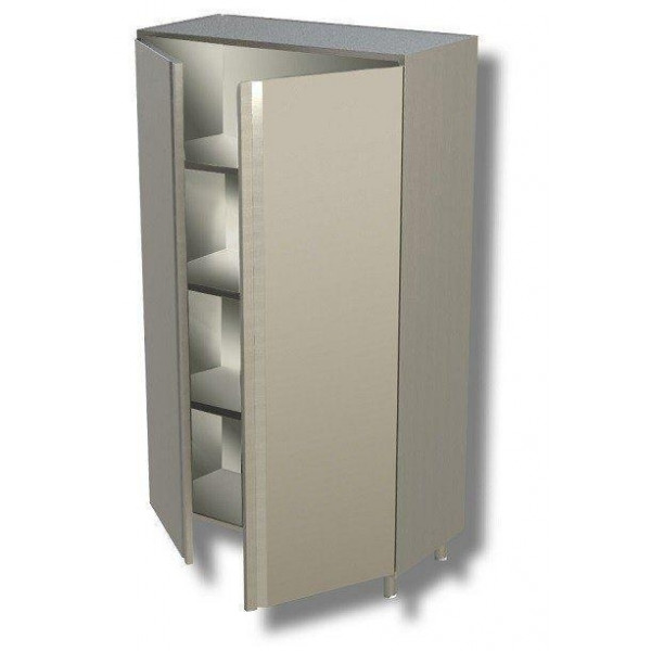 Vertical cabinet made of stainless steel AISI 430 or 304 2 Hinged doors 3 Shelves Model DSA2B12615