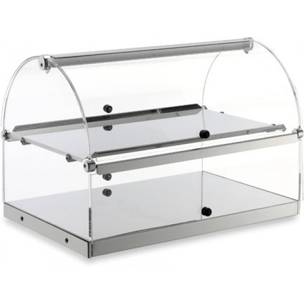 Neutral countertop display 2 shelves TP Sides and doors in plexiglass Model BN52R