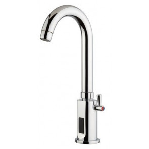 Electronic basin mixer one hole with swinging high power (H=130MM) MNL Model ZEUS005 BATTERIA/CORRENTE