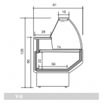 Neutral food counter ideal for bakeries Zoin Patagonia model PY200NNNG Neutral version without group and without evaporator
