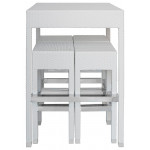 Outdoor Table+ 4 bar stools TESR Aluminum frame, polyethylene strap covering, tempered glass top Model 566-0624T VARIOUS COLOURS