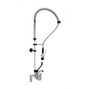 Two holes pre-rinse unit with swinging spout and plastic clinical lever MNL Model R0102020207