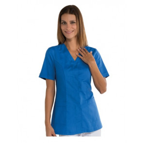 Woman Sion blouse SHORT SLEEVE 65% Polyester 35% Cotton BLUE CHINA Avaible in different sizes Model 005206