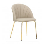 Indoor chair TESR Metal frame gold effect, padded seat and backrest, velvet or synthetic leather covering, adjustable feet Model 468-DC91