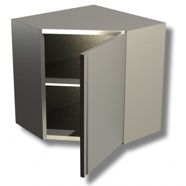 Hanging cabinet with hinged doors Corner unit stainless steel AISI 430 or 304 Model PAAPB778