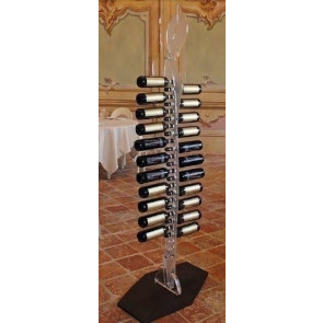 Neutral classic wine bottles display Self-supporting design Bottles capacity 24 Transparent and satinc colour Model PLEX Abbraccio
