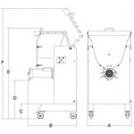 Meat grinder/mixer Model Master60Y12 4 PS Mixer Tank capacity Kg 60 / lt. 80 Hourly production Kg/h. 850-1000
