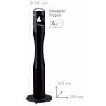 Floor standing ashtray MDL brushed black powder epoxy coated steel with handle For outdoor Model 108006