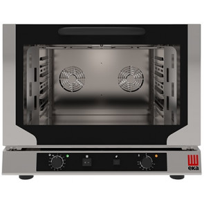 Electric ventilated convection oven with grill and humidification Model EKF411.3NGRILL Capacity n.4 trays/gridsGN 1/1 cm 53 x 32,5 Power Kw 5,2 Drop down door