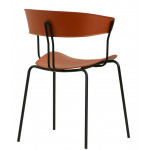 Stackable indoor chair TESR Powder coated metal frame, seat and backrest in polypropylene Model 1902-RD01