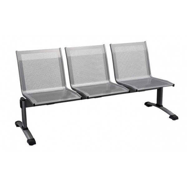 Stainless steel bench 3 seats MDL Light grey electrowelded coated steel Model 703050