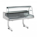 Static refrigerated Showcase ideal for the display of fresh food products Zoin Model VR RC100PSSGR Curved glass ,Static  Refrigeration built-in group