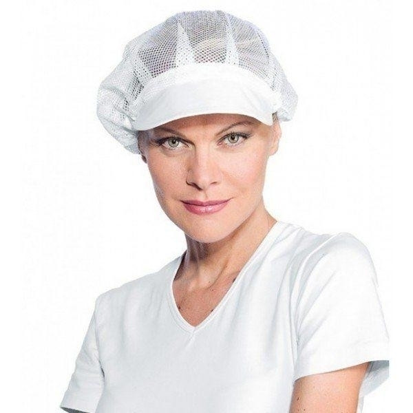 Woman cap with hairnet and visor IC 65% Polyester 35% cotton White Model 081010