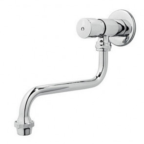 Wall mounted self closing tap with swinging spout 165 mm, flow time 8 ± 12 sec MNL Model ARES008