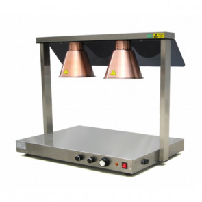 Food warming station with infrared lamps Model LH2 - 2 anti-breakage lamps Lamps with separate function