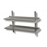 Double shelves with racks and brackets Stainless steel top Raised edge Model SMD0003