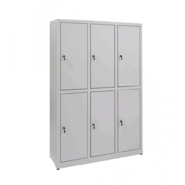 Changing room locker made of sheet plastic zinc IXP N.6 COMPARTMENTS N.6 overlapped hinged doors Model 69407