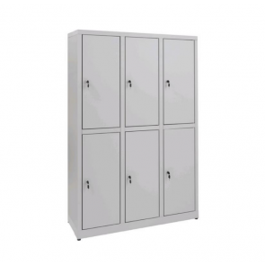 Changing room locker made of sheet plastic zinc IXP N.6 COMPARTMENTS N.6 overlapped hinged doors Model 6940750