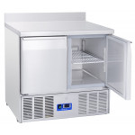 Refrigerated Saladette GN1/1 with stainless steel top Model CRA90A Two doors Static refrigeration with upstand